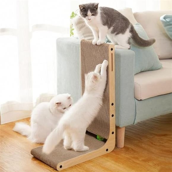 Large L Shape Cat Scratchers Cardboard, Protecting Furniture Cat Scratch Pad - Picture 7 of 8